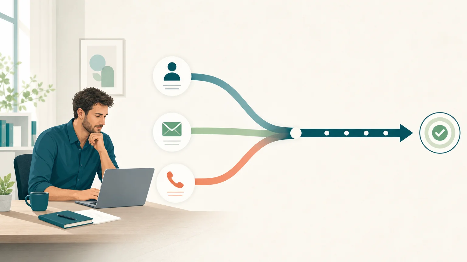 Illustration d’un parcours de prospection multicanal pour une petite entreprise