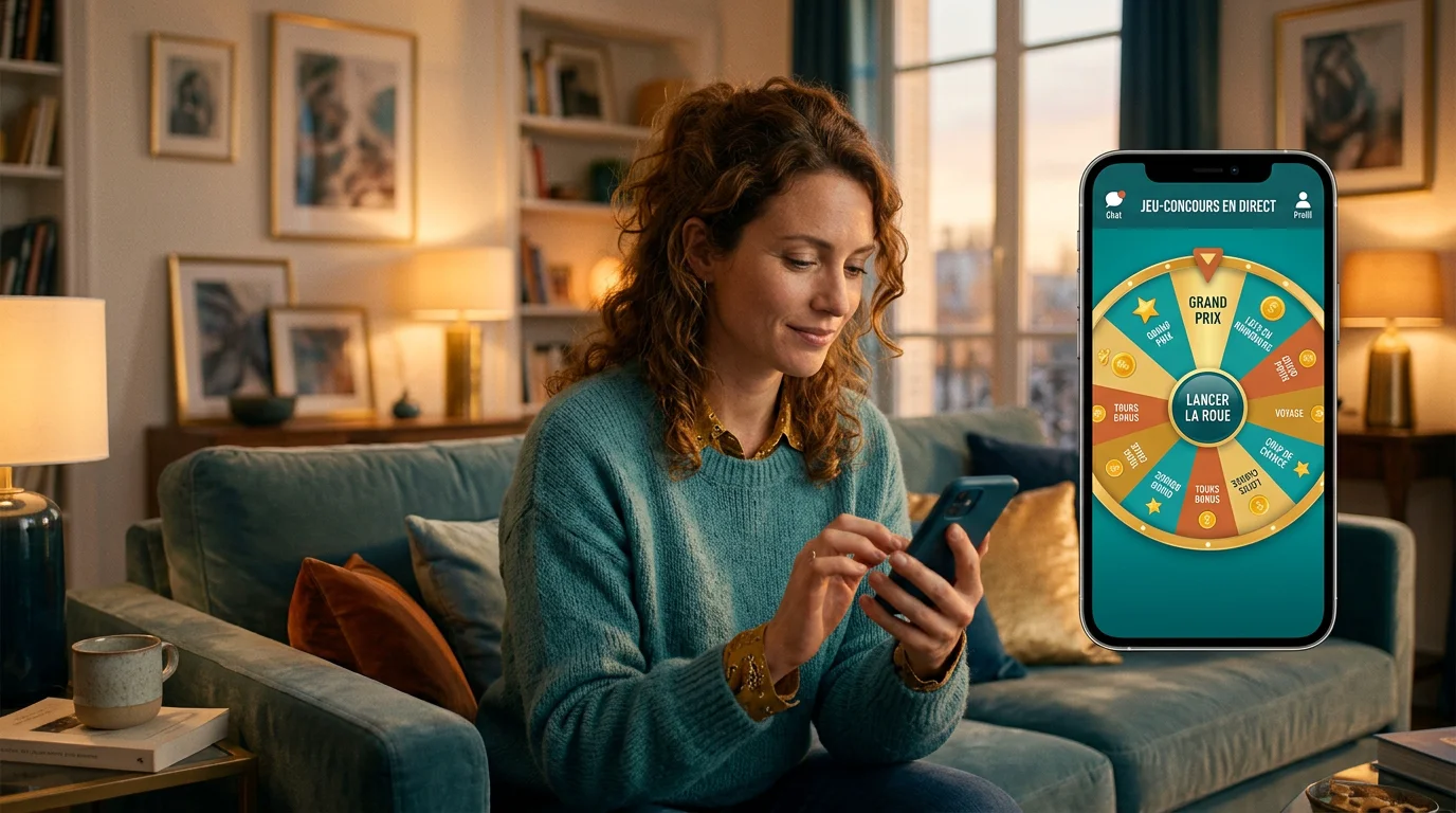 Joueur consultant un jeu de casino live sur mobile depuis son salon