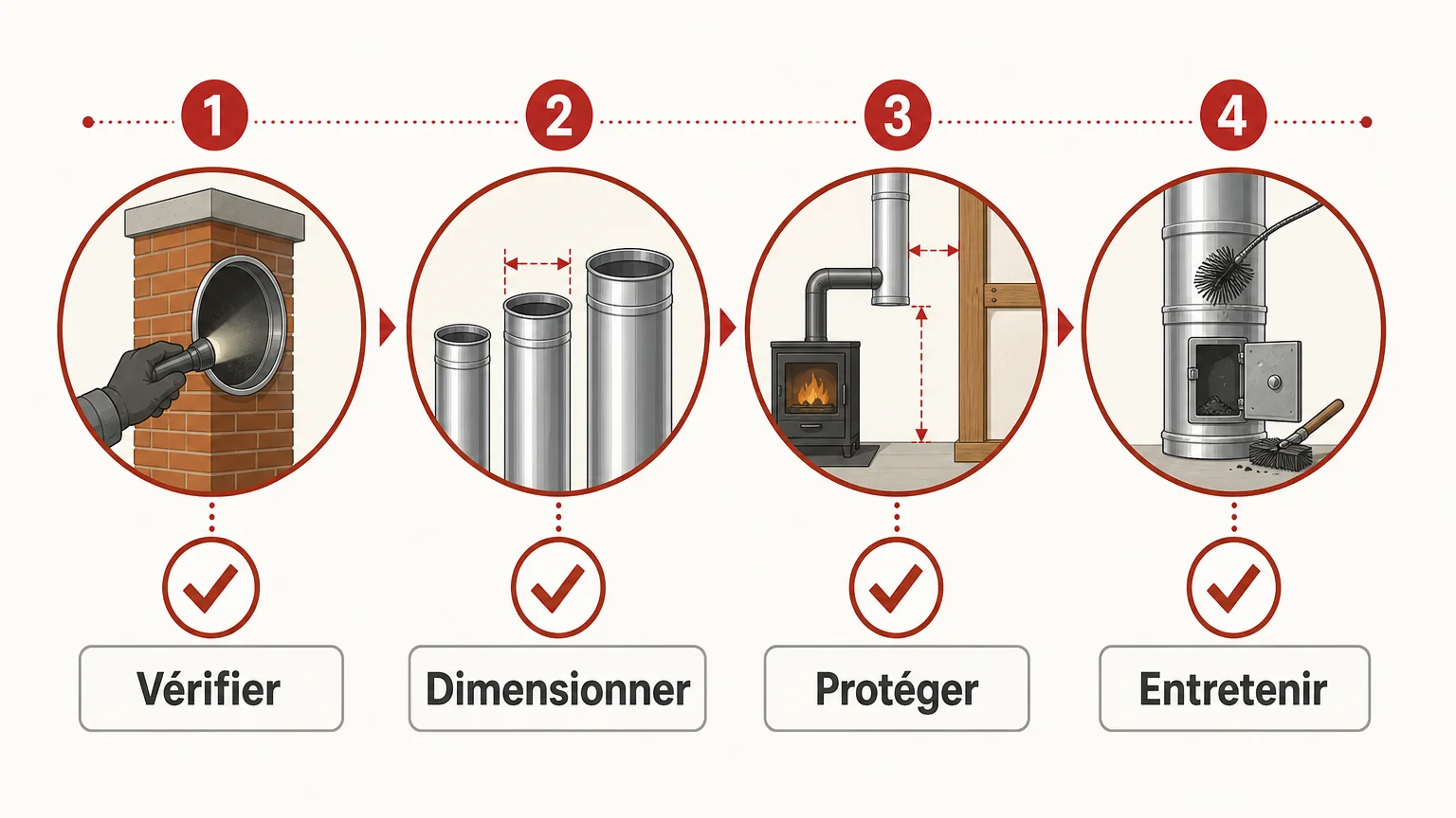 Checklist des vérifications de sécurité pour un tubage de cheminée