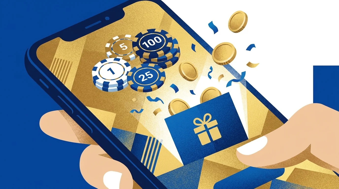 Illustration d'un bonus sans dépôt sur un casino en ligne mobile