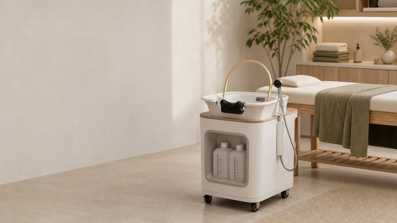 Machine Head Spa autonome sans raccordement dans une cabine professionnelle