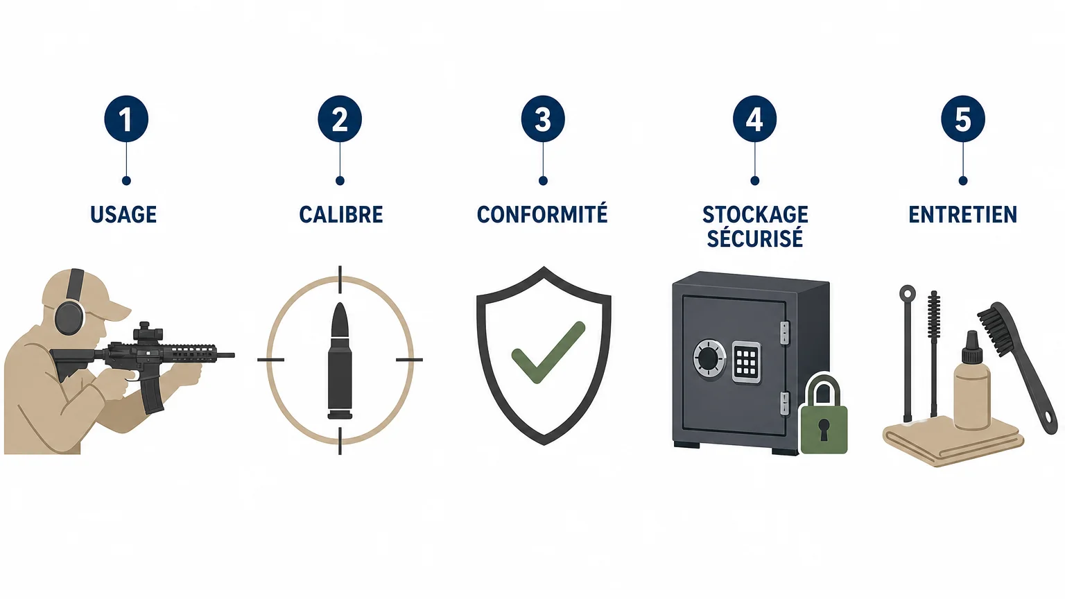 Checklist en cinq étapes pour choisir une arme en France