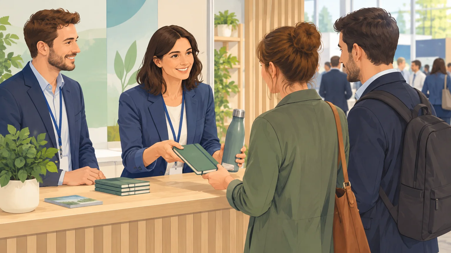 Distribution ciblée d’objets promotionnels utiles sur un salon professionnel