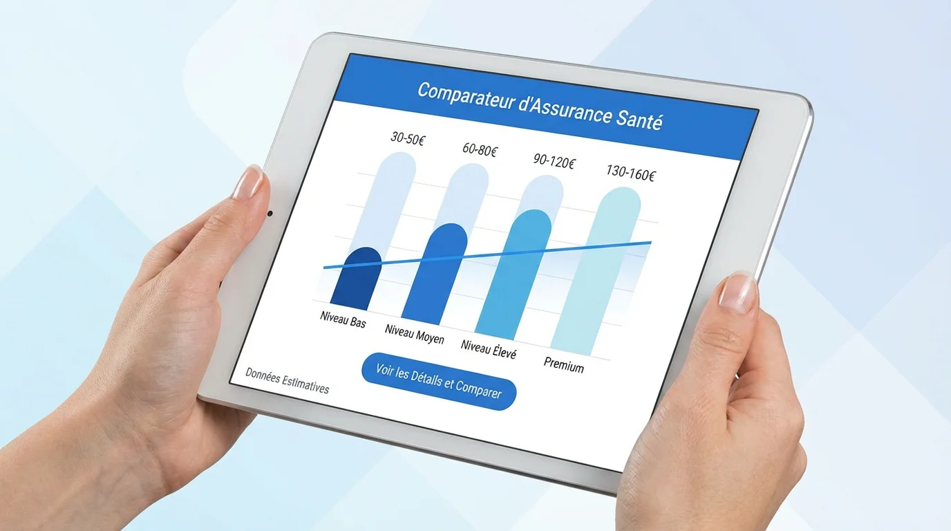 Interface d'un outil de comparaison des primes d'assurance maladie en Suisse