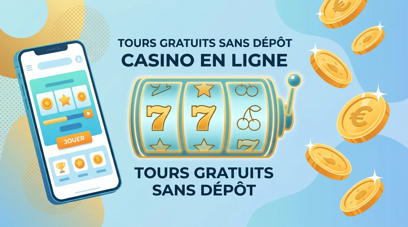 Illustration d'un bonus sans dépôt avec tours gratuits sur mobile