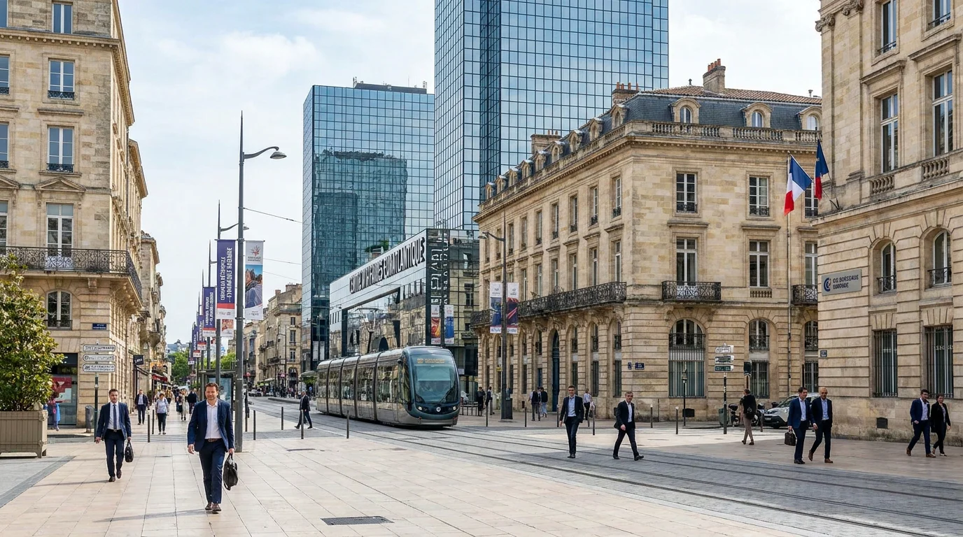 Quartier d'affaires de Bordeaux illustrant le dynamisme économique de la métropole girondine