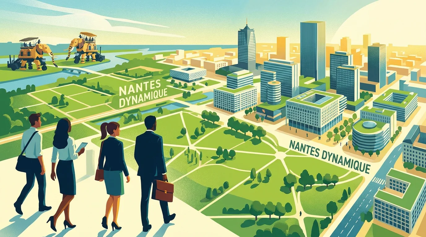Vue panoramique de Nantes, ville dynamique pour l'alternance en ressources humaines