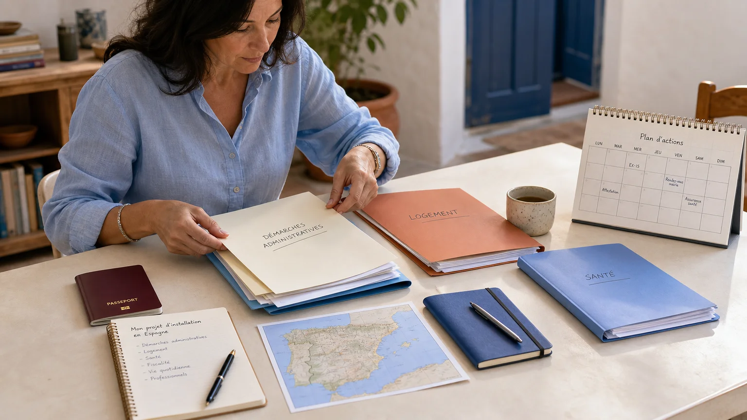 Organisation méthodique des documents pour une installation en Espagne