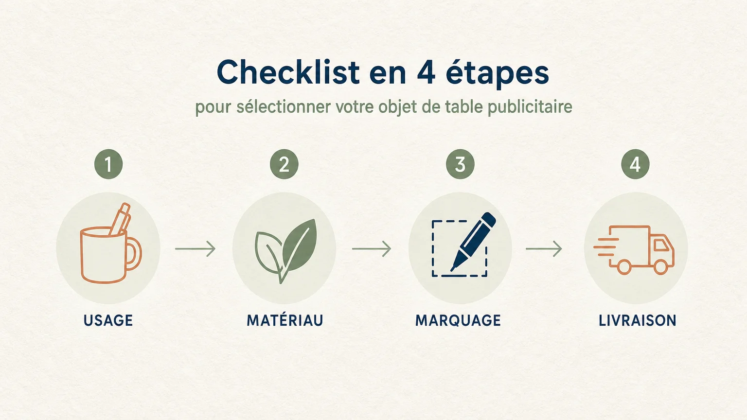 Checklist des critères pour choisir un objet publicitaire de table