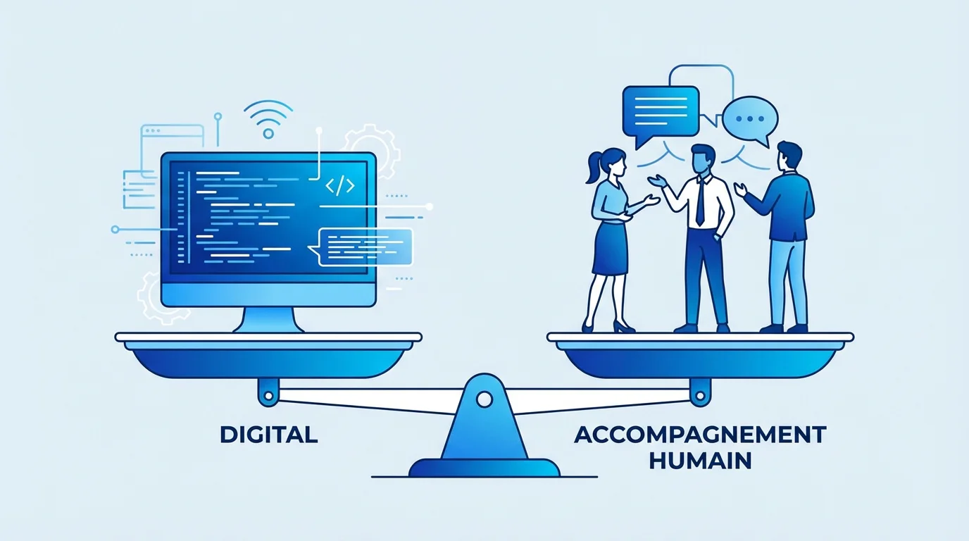 Comparaison entre portage salarial digital et accompagnement humain traditionnel