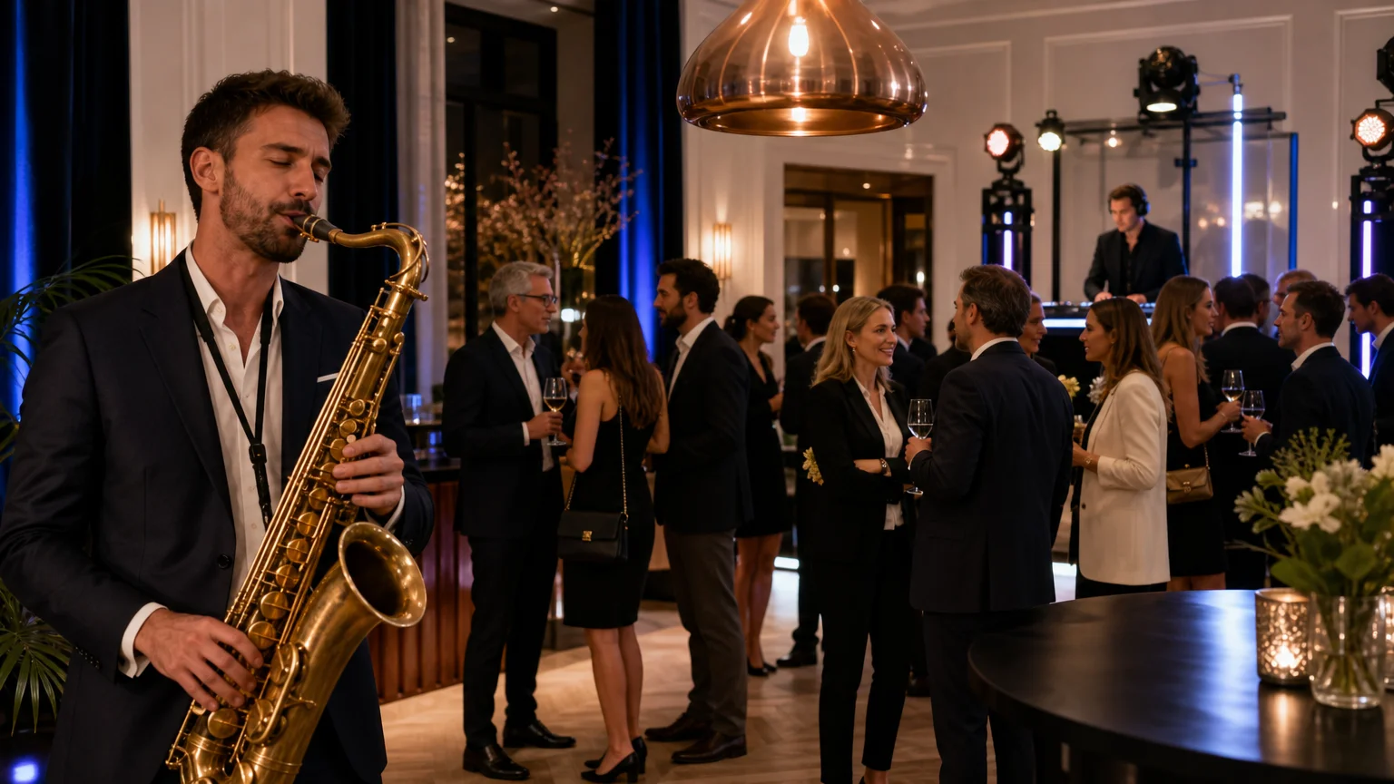 Saxophone live pendant un cocktail d’entreprise à Rambouillet