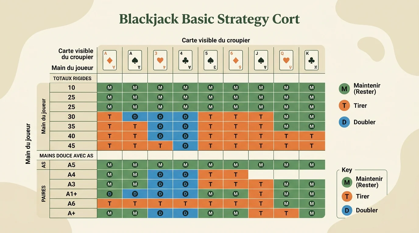 Tableau blackjack teufeurs : la stratégie de base expliquée