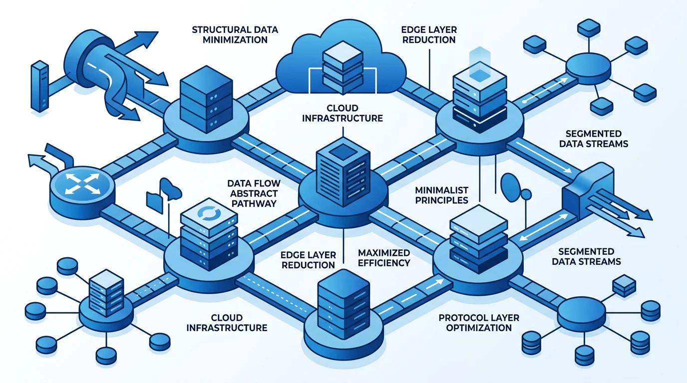Abstract illustration of data minimization across a segmented enterprise network