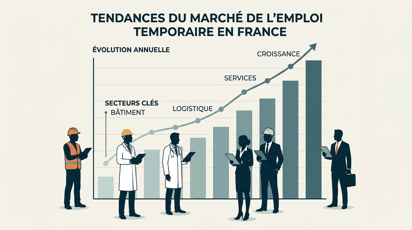 Graphique illustrant les tendances du marché de l'intérim en France en 2026