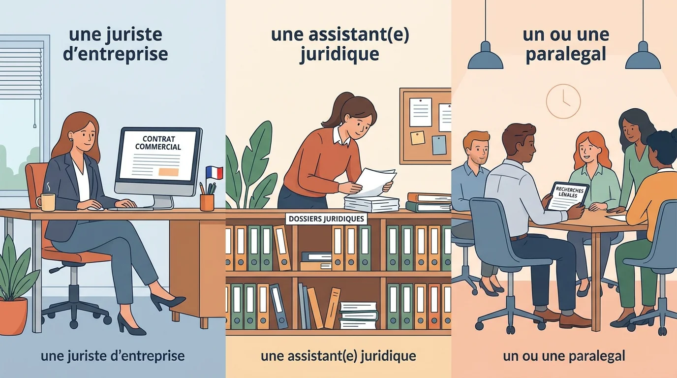 Illustration des métiers du droit accessibles en alternance en France