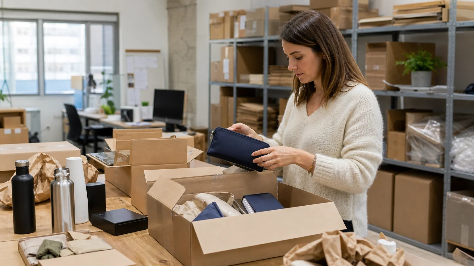 Préparation de colis de goodies pour une distribution à plusieurs adresses