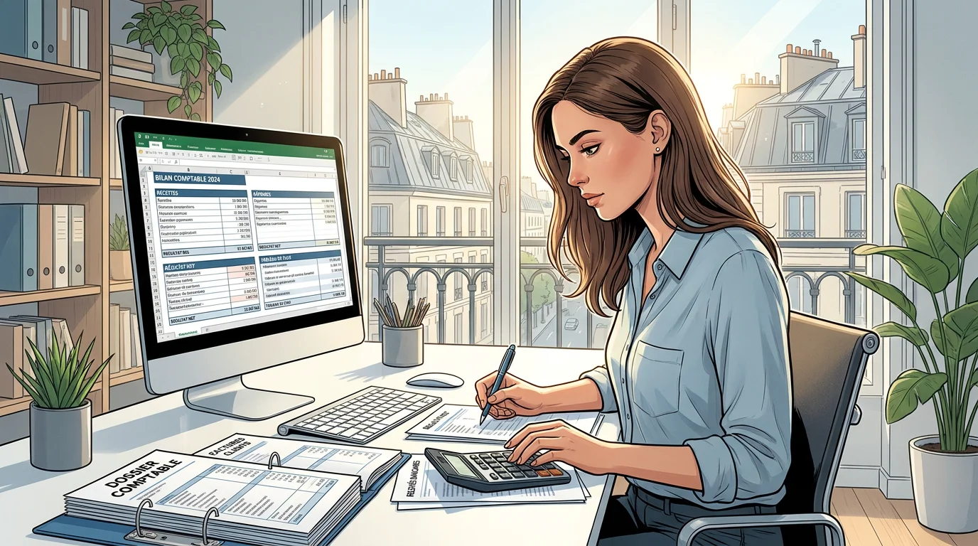 Alternant en comptabilité travaillant sur des documents financiers dans un bureau moderne en France