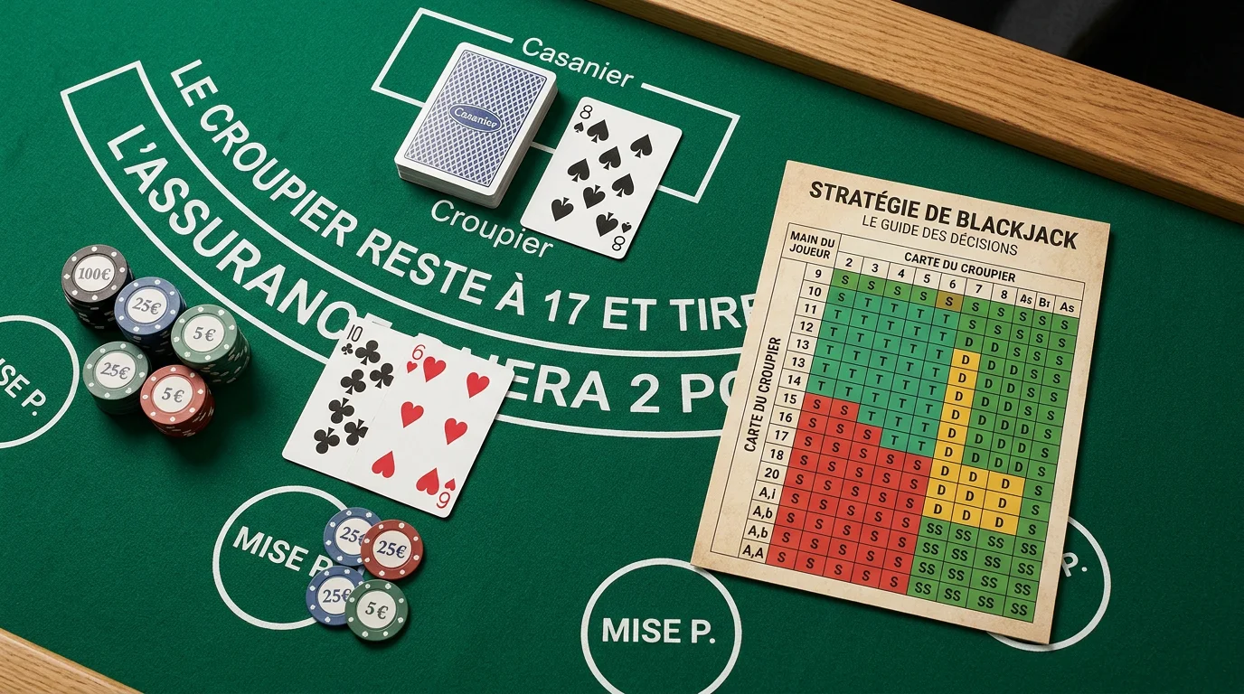 Table proba blackjack : stratégie de base et chiffres clés