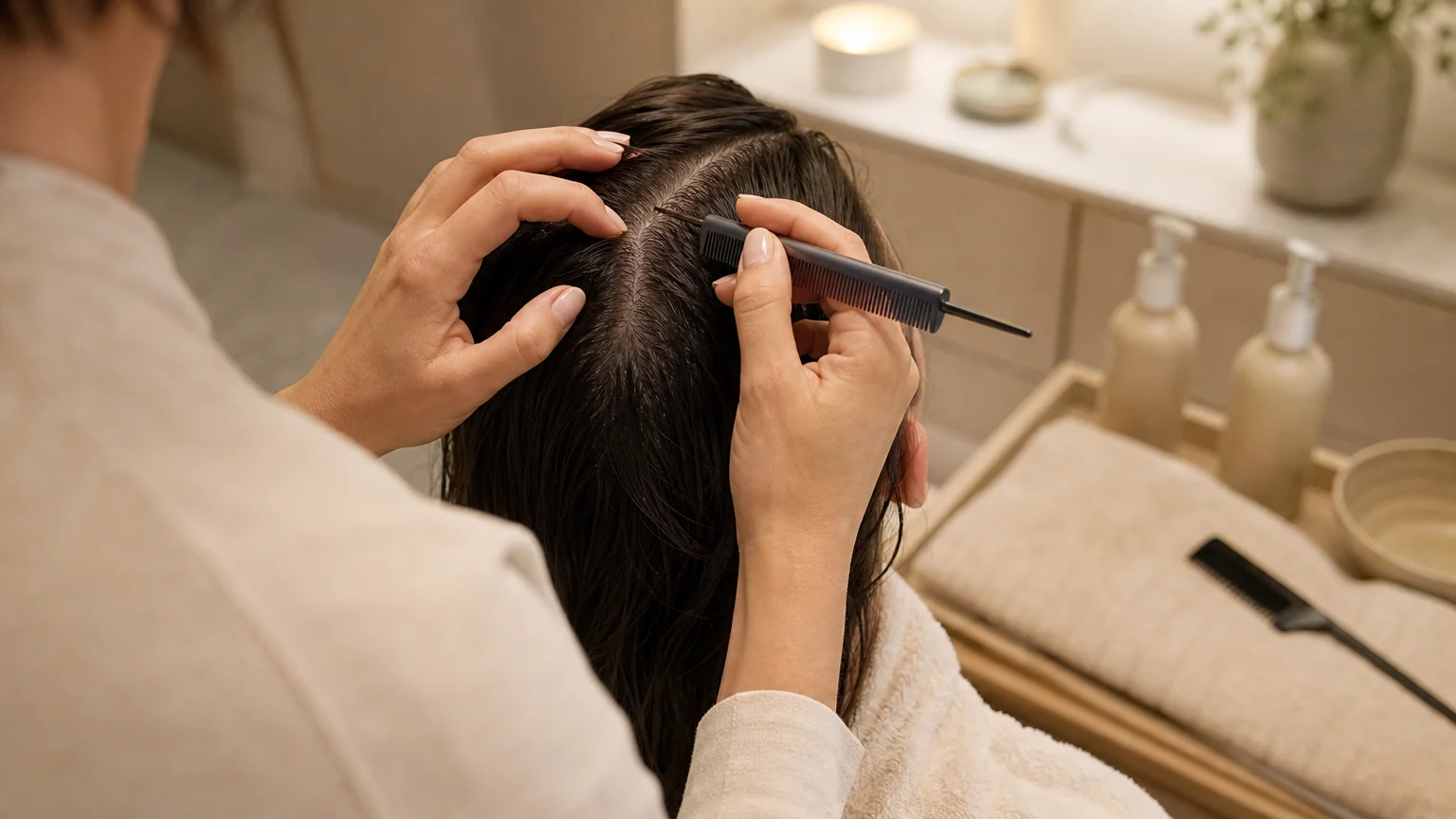 Diagnostic personnalisé du cuir chevelu avant un Head Spa