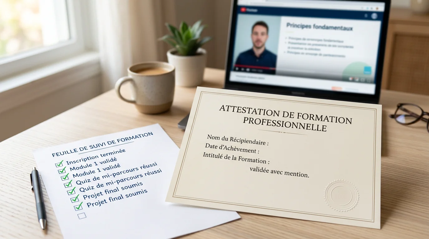 Certificat de formation head spa et documents de financement sur un bureau
