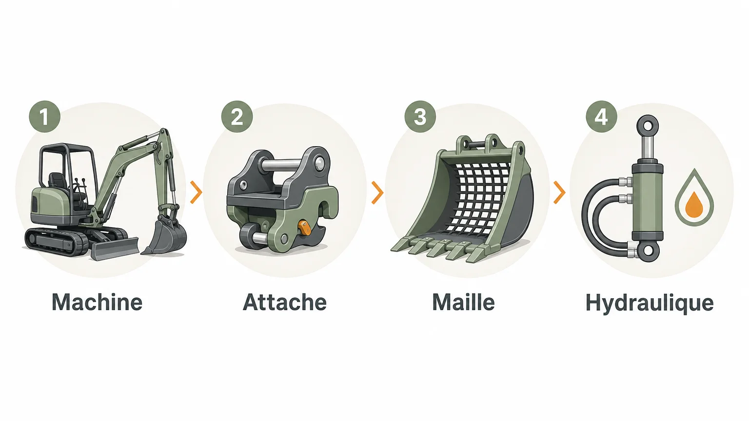 Checklist des critères pour choisir un godet cribleur de mini-pelle