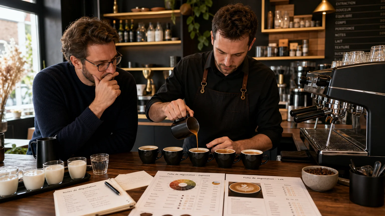 Dégustation comparative de cafés et contrôle de la qualité en tasse