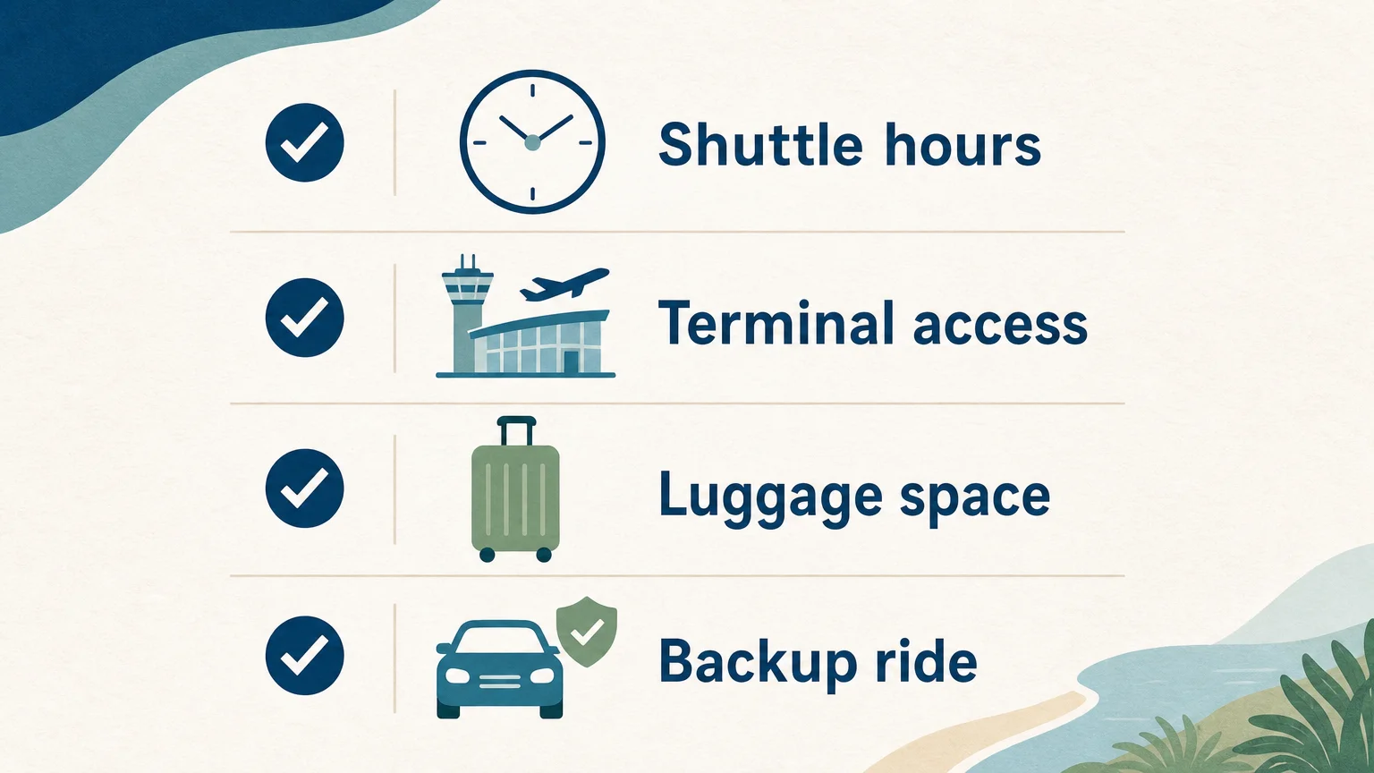 Checklist for choosing an airport hotel shuttle