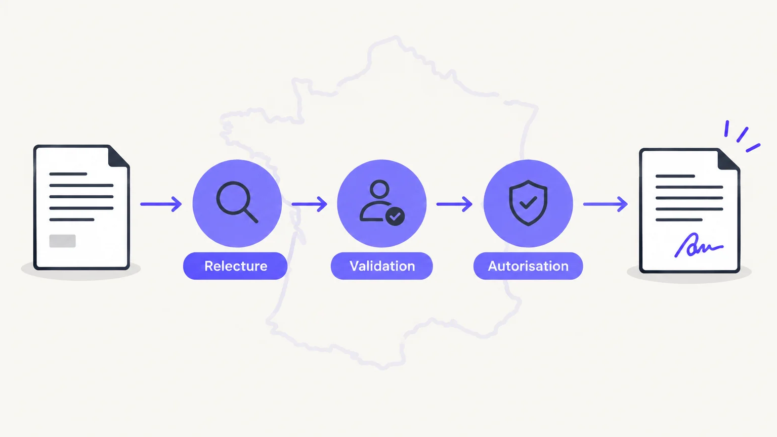 Illustration d’un document qui suit un circuit de validation jusqu’à la signature électronique