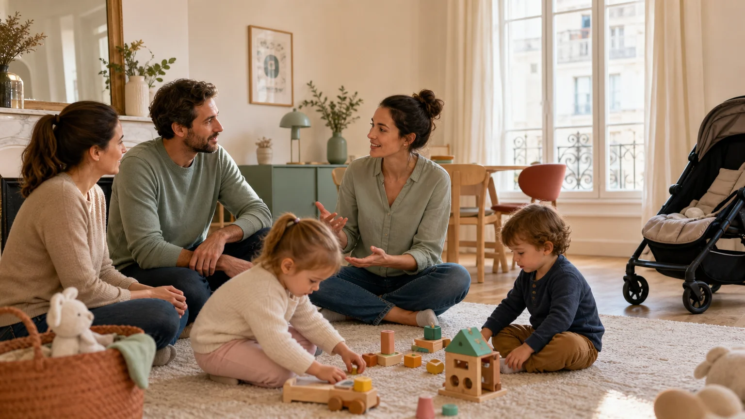 Une nounou organise une garde partagée avec deux familles
