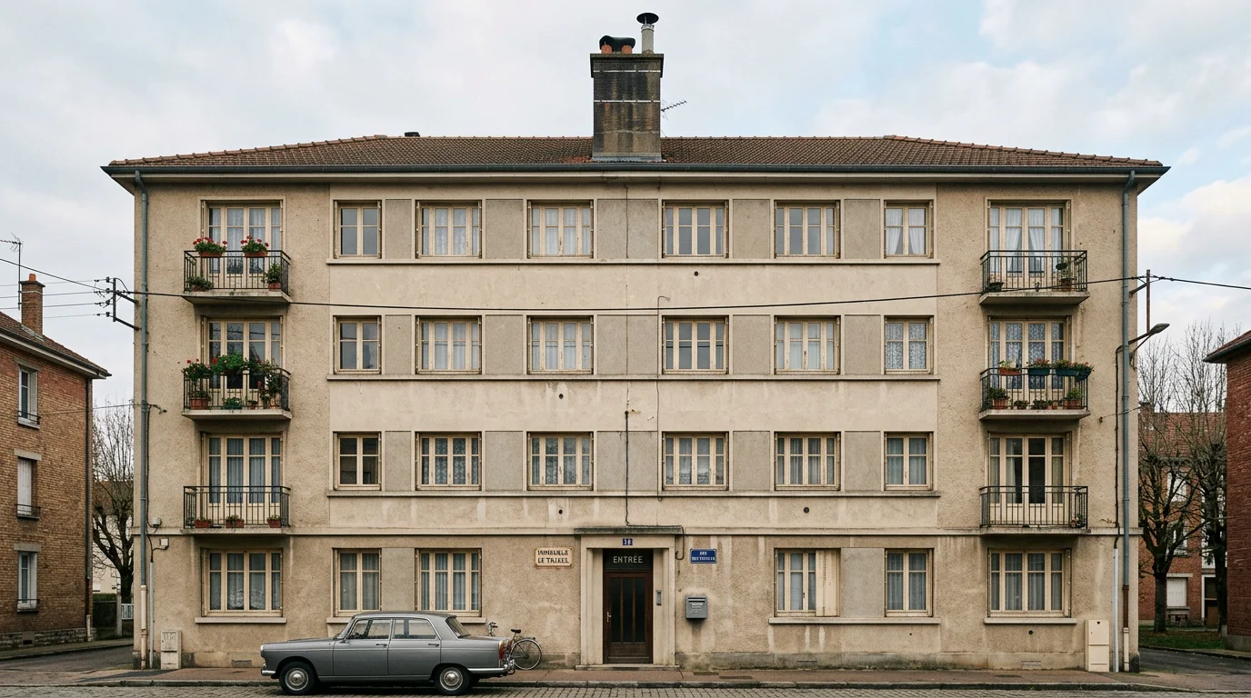 Façade d'un immeuble résidentiel concerné par le DPE collectif