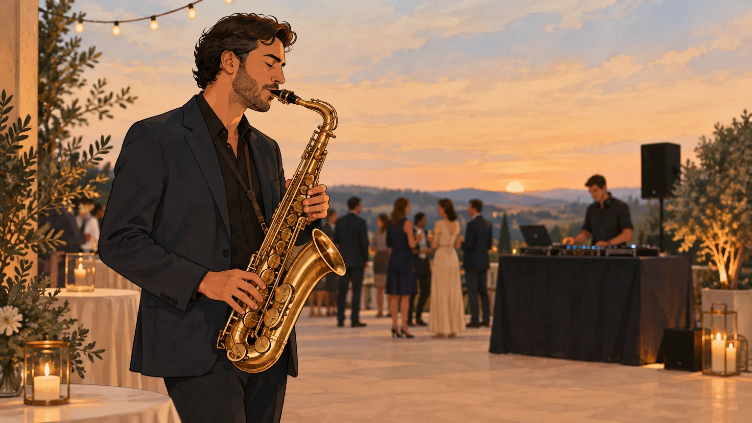Quels événements conviennent à une animation saxophone et DJ ?