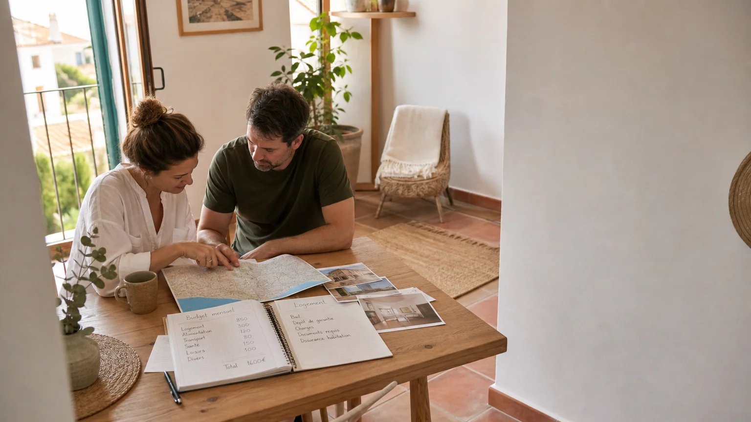 Couple comparant son budget et son projet de logement en Espagne