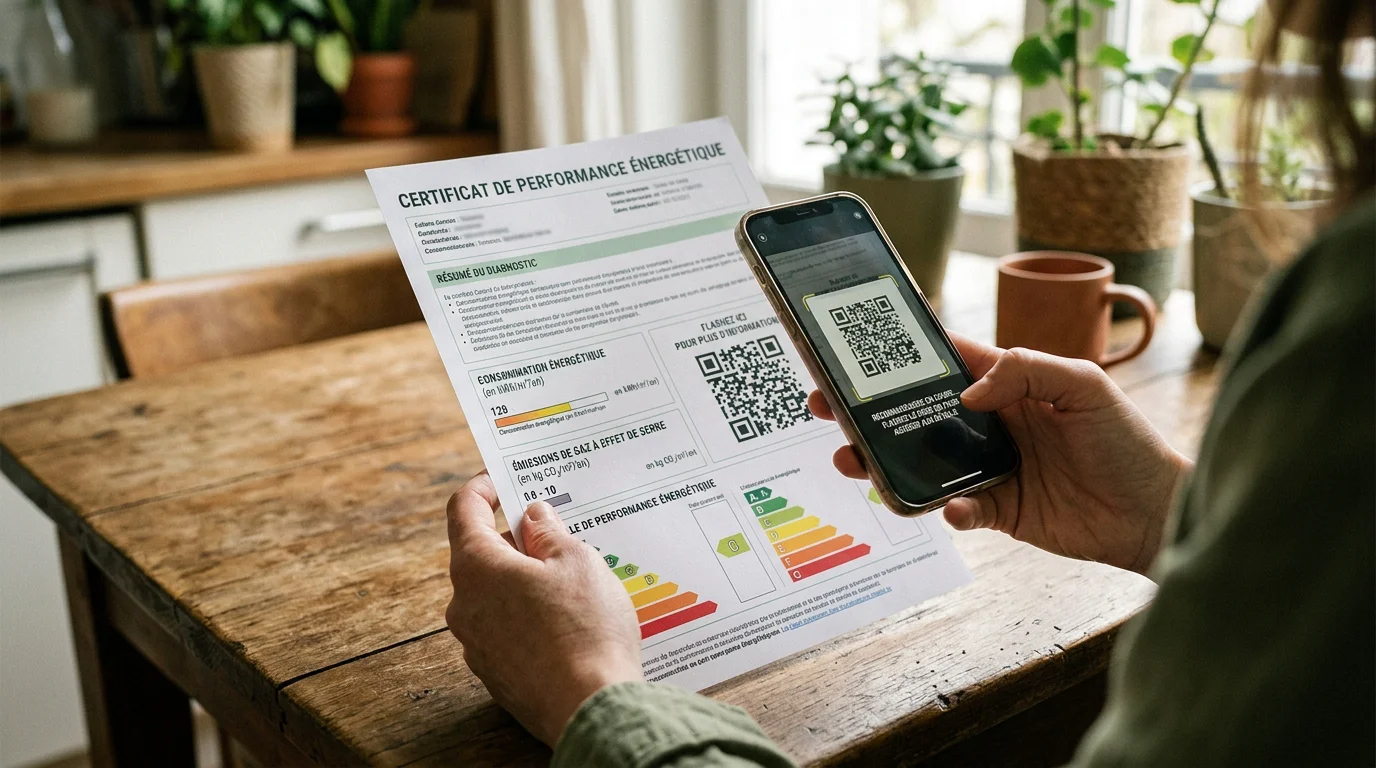 Vérification d'un diagnostic de performance énergétique via QR code