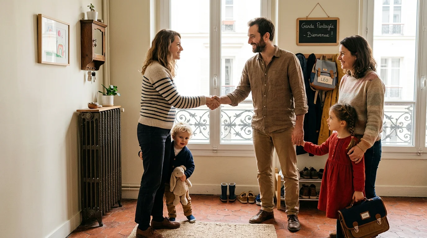 Deux familles se rencontrent pour organiser une garde partagée à domicile