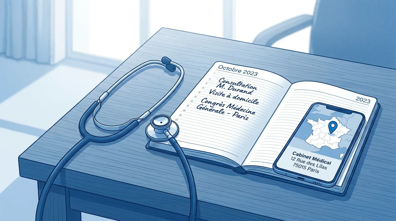 Outils de localisation d'un cabinet infirmier sur smartphone et agenda