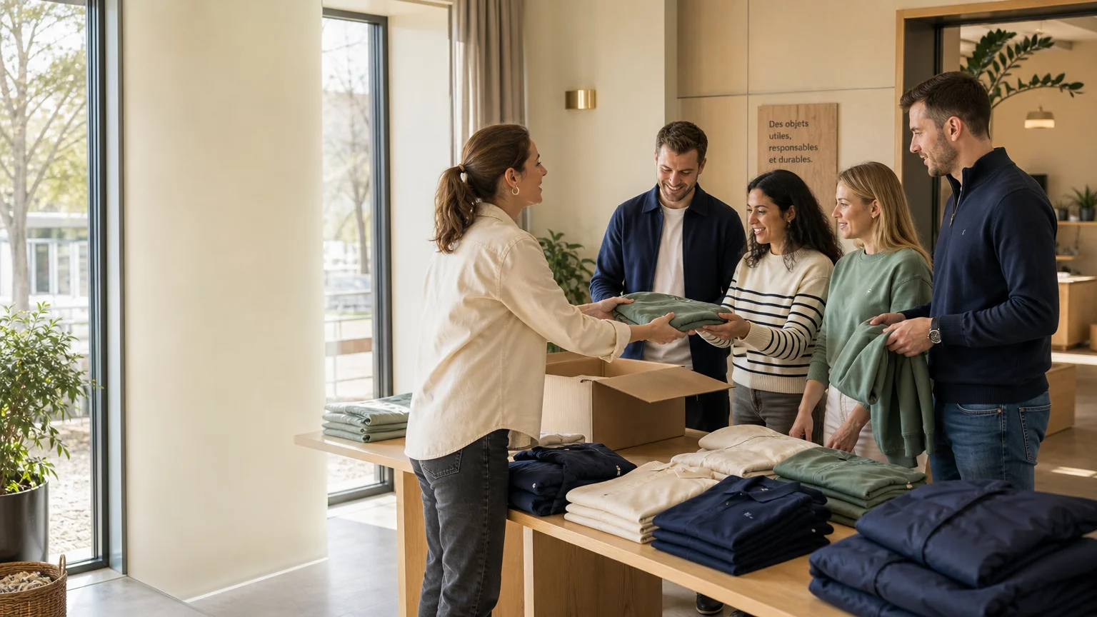 Distribution de vêtements publicitaires dans une équipe professionnelle