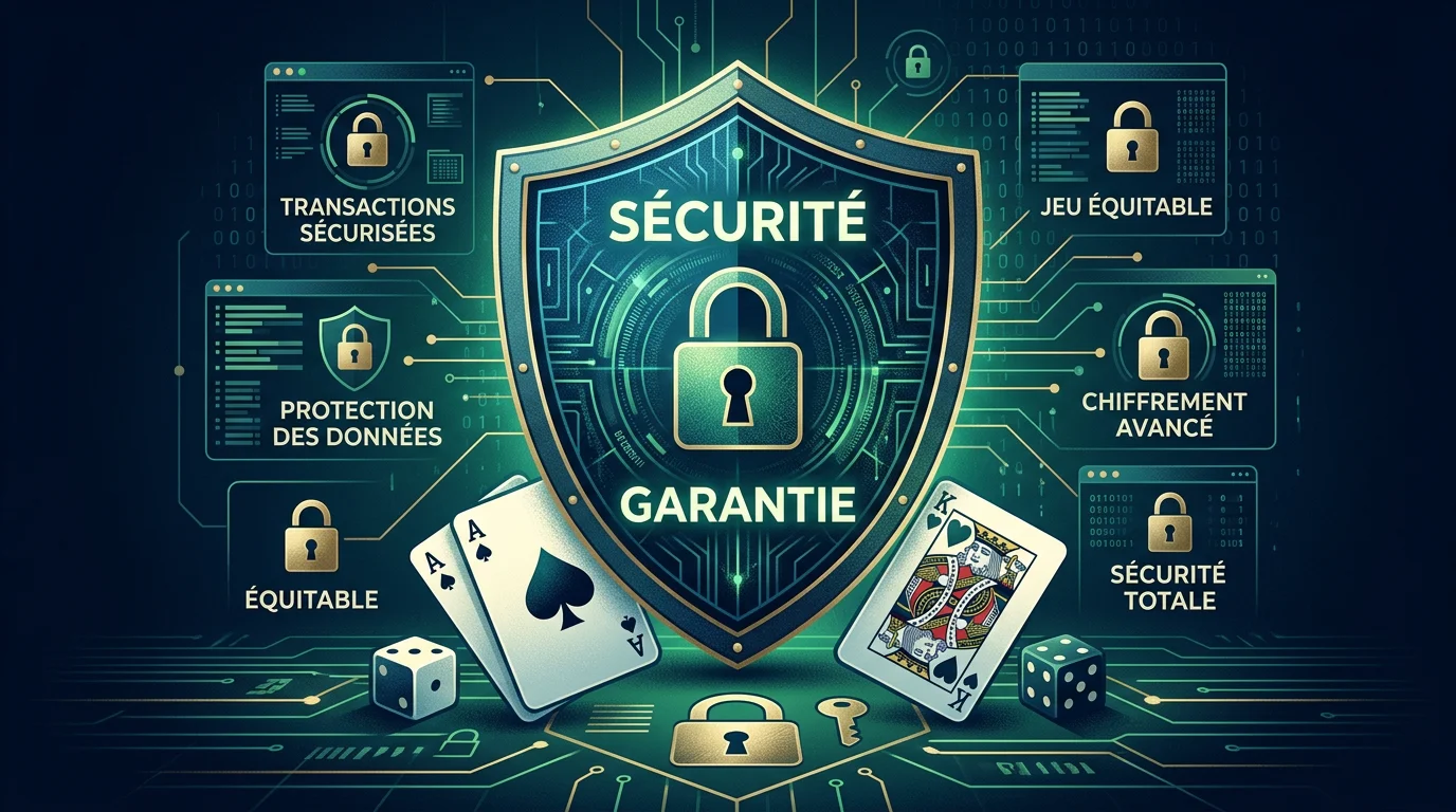 Représentation de la sécurité et des licences d'un casino de blackjack en ligne