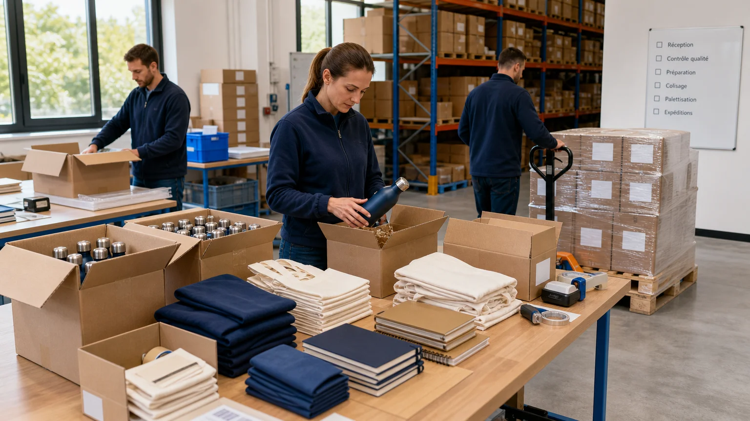 Préparation logistique de goodies personnalisés