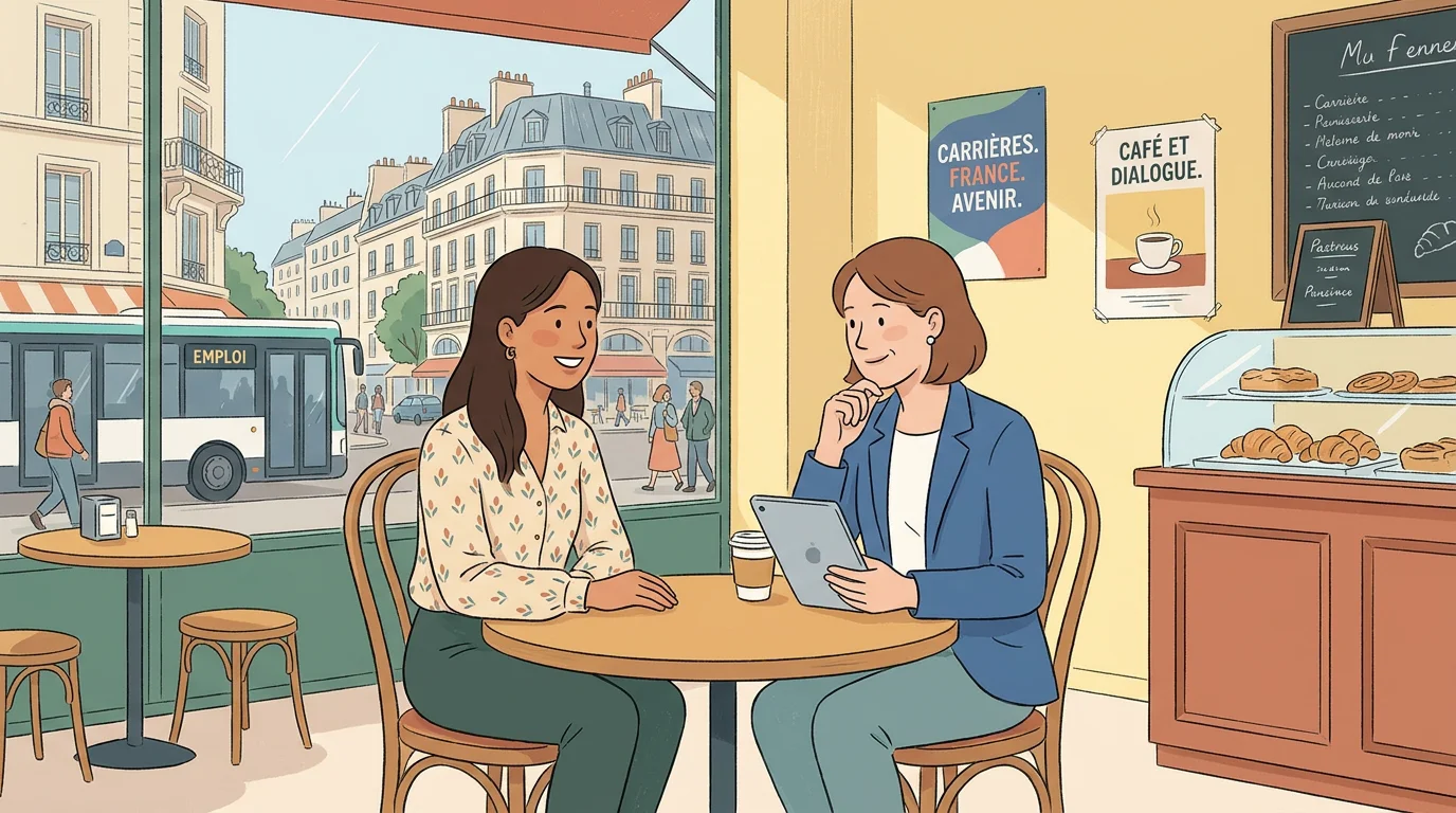 Étudiant en entretien d'embauche pour un job étudiant sans expérience dans un café en France