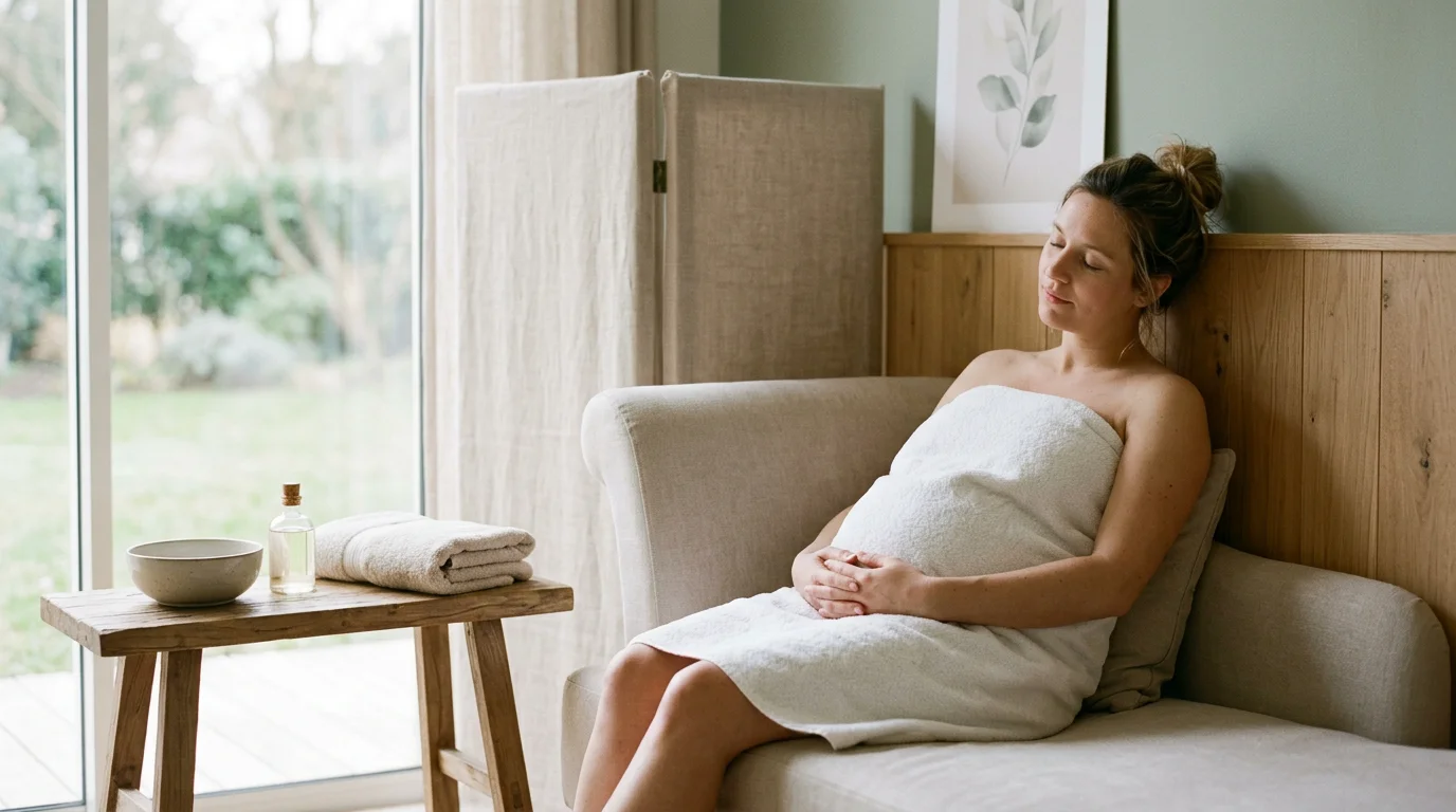 Femme enceinte détendue dans un institut de bien-être