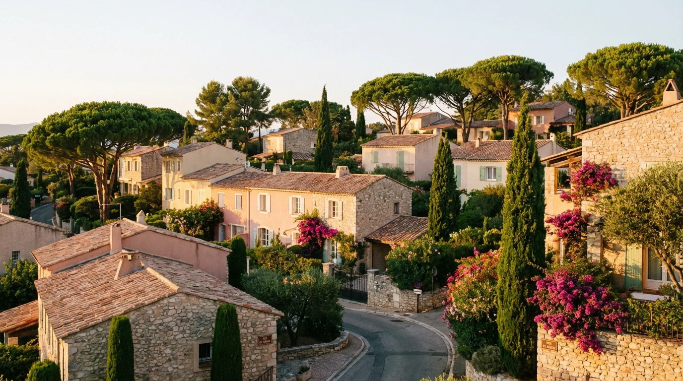 Vue panoramique d'un quartier résidentiel à Montpellier avec architecture méditerranéenne