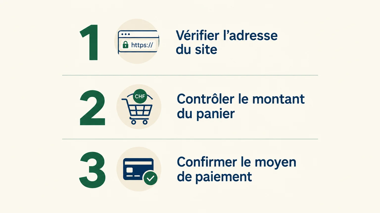 Checklist en trois étapes avant de confirmer un paiement en ligne