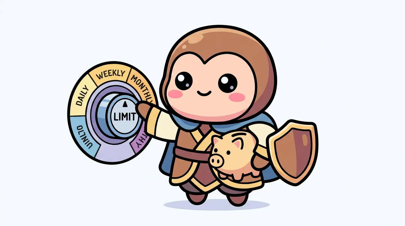 Cartoon guardian mascot promoting responsible gambling limits