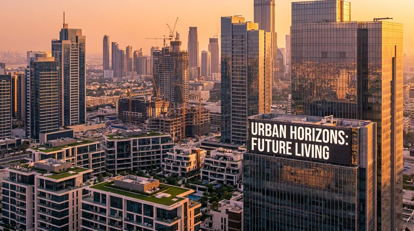 Modern city skyline with luxury villas and towers representing real estate investment opportunities