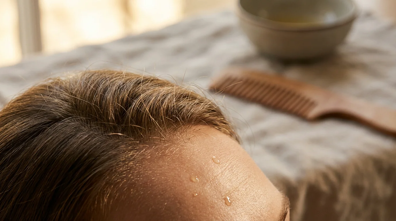 Cuir chevelu sain illustrant le cycle de pousse des cheveux