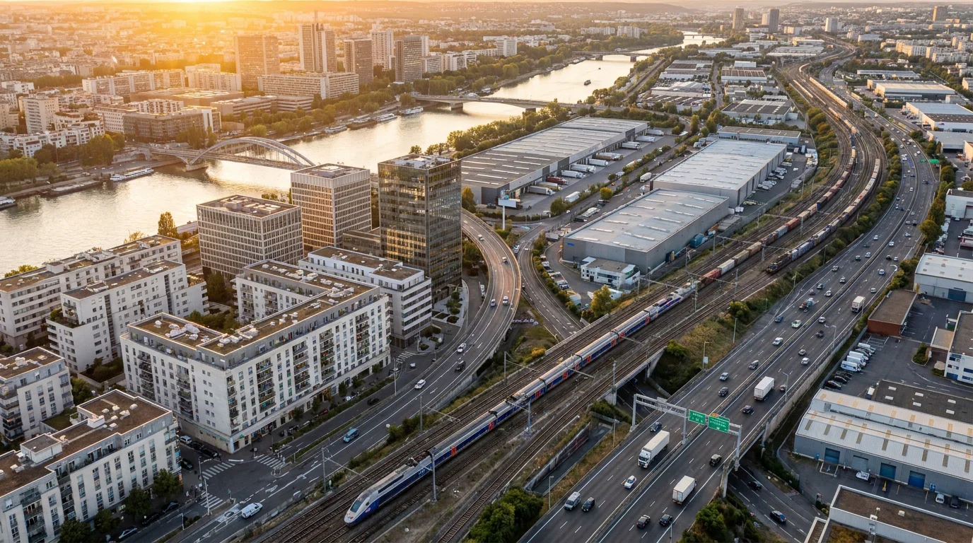 Vue aérienne d'Argenteuil, ville dynamique du Val-d'Oise en Île-de-France