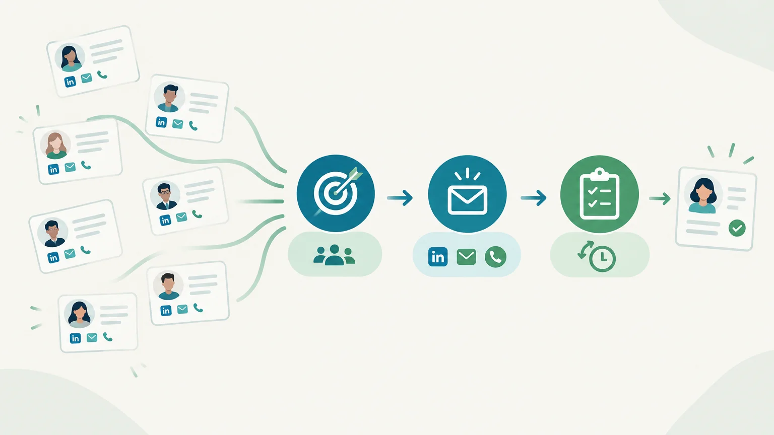 Prospect records organized into a clear sales pipeline