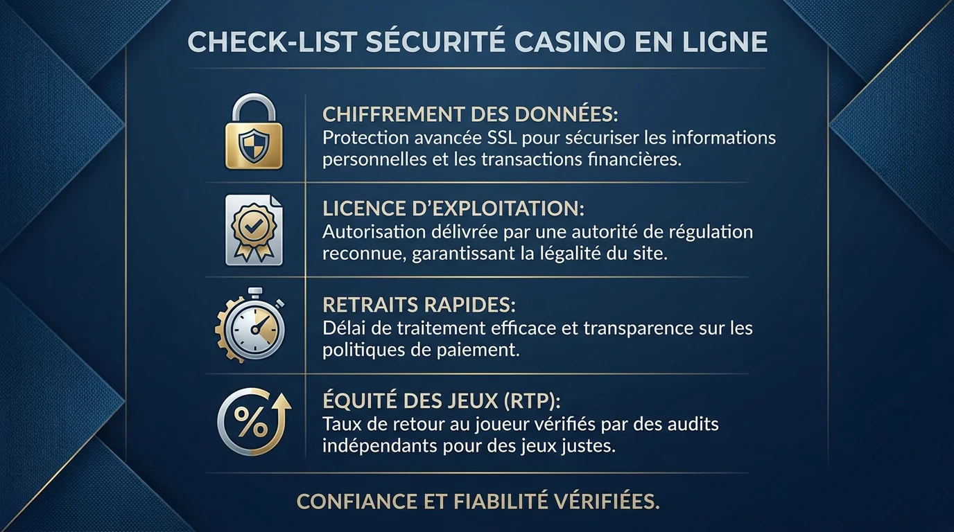 Check-list des critères de sécurité pour évaluer un bonus sans dépôt de casino en ligne
