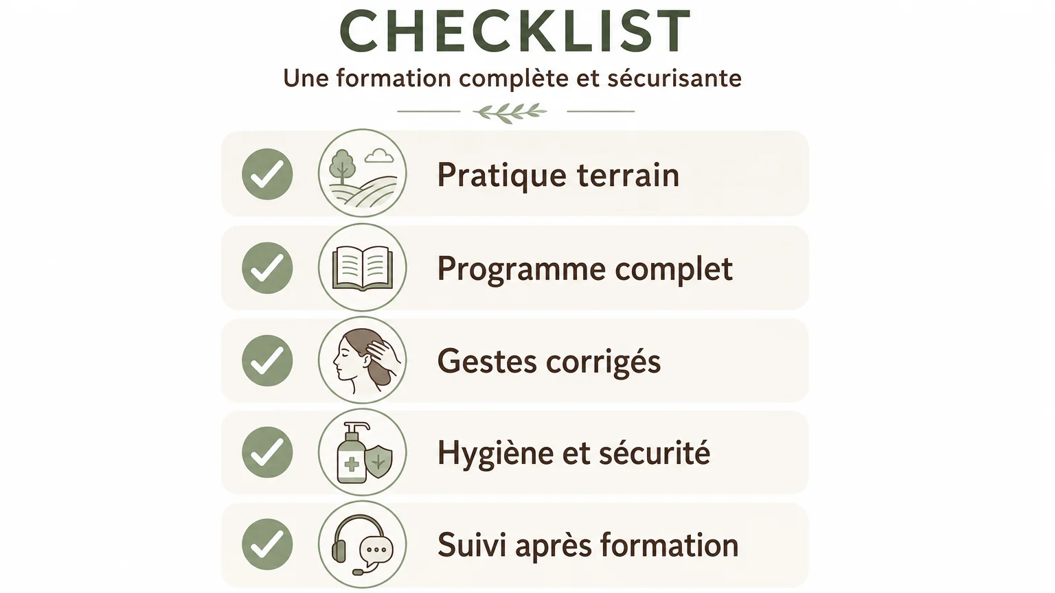 Checklist pour évaluer un formateur Head Spa