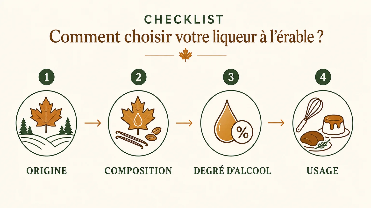 Checklist pour choisir une liqueur au sirop d’érable